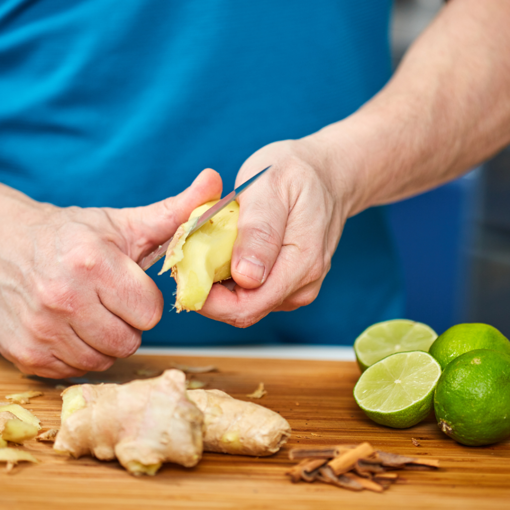 cutting ginger